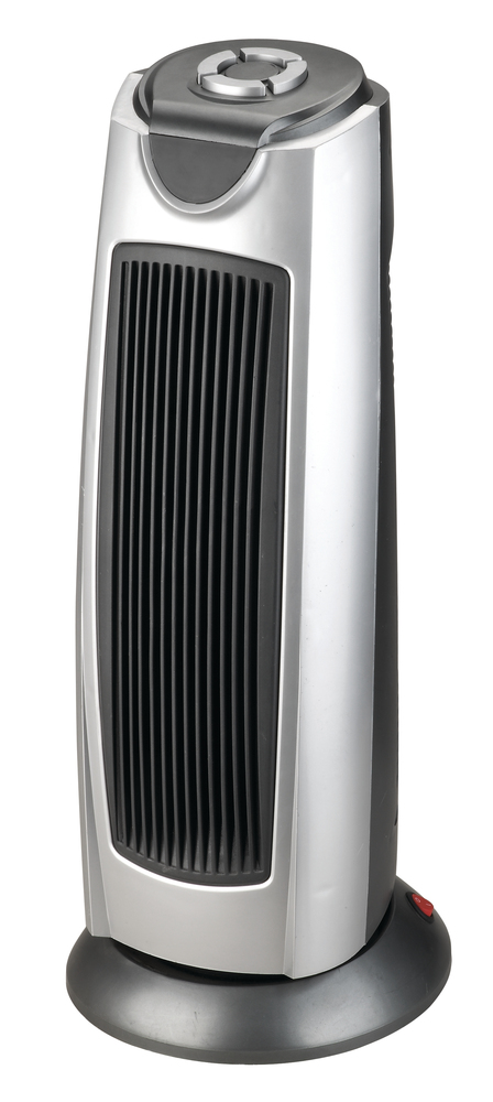 Radiateur céramique oscillant mobile 2000W noir avec thermostat