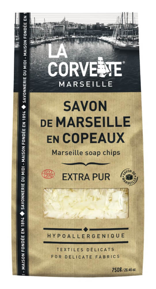 Sachet de Savon de Marseille en copeaux 750g, lessive naturelle et biodégradable pour le linge