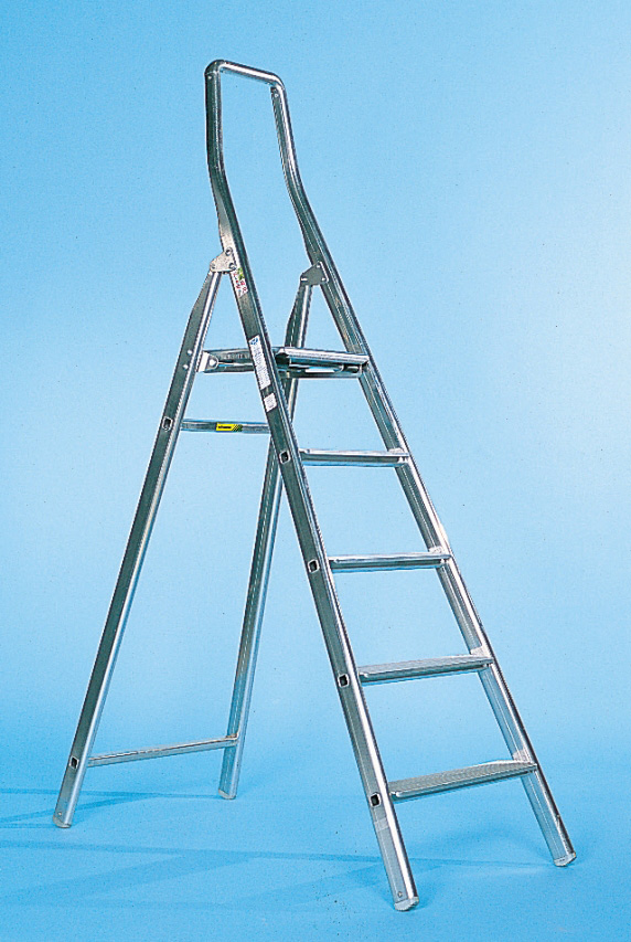 Escabeau professionnel aluminium renforcé A72, 7 marches, avec pieds antidérapants