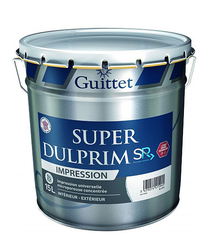 Primaire et impression Super Dulprim SR en pot de 15L pour surfaces intérieures
