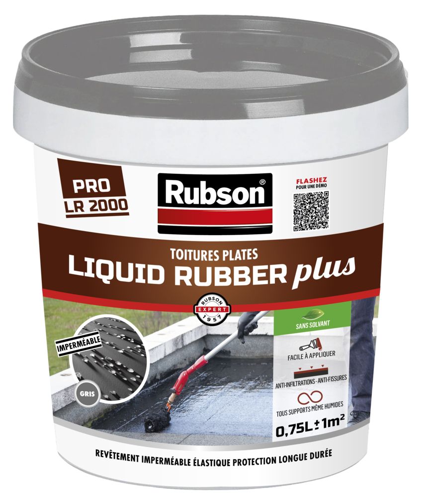 Liquid Rubber Plus Gris Pot 0.75L Etanchéité Toitures Plates