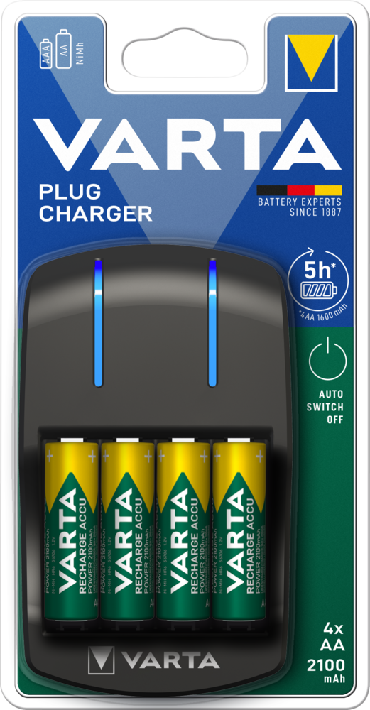 Chargeur de Piles Easy Plug +4 accus AA