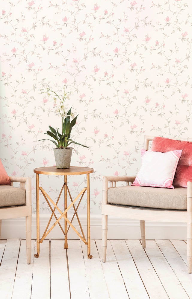 8304 - Vinyle sur Intissé Magnolia Rose + Glitter