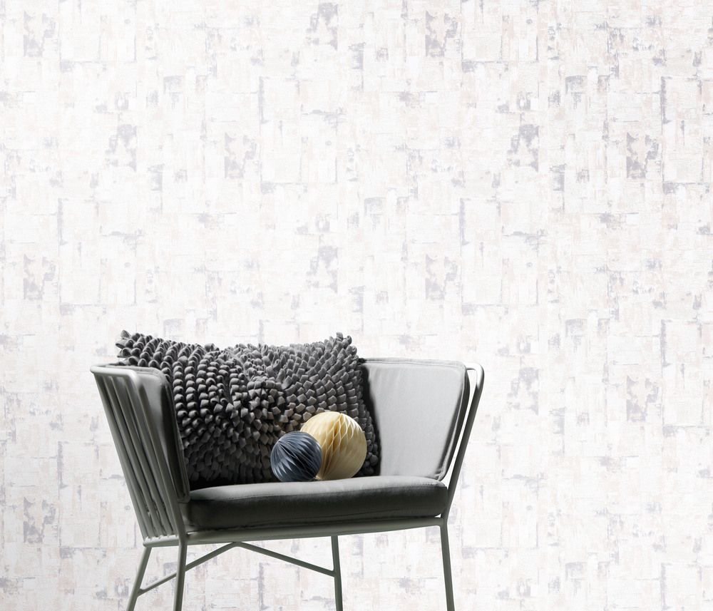 8037 - Vinyl Expansé sur Intissé Spatule Blanc Gris