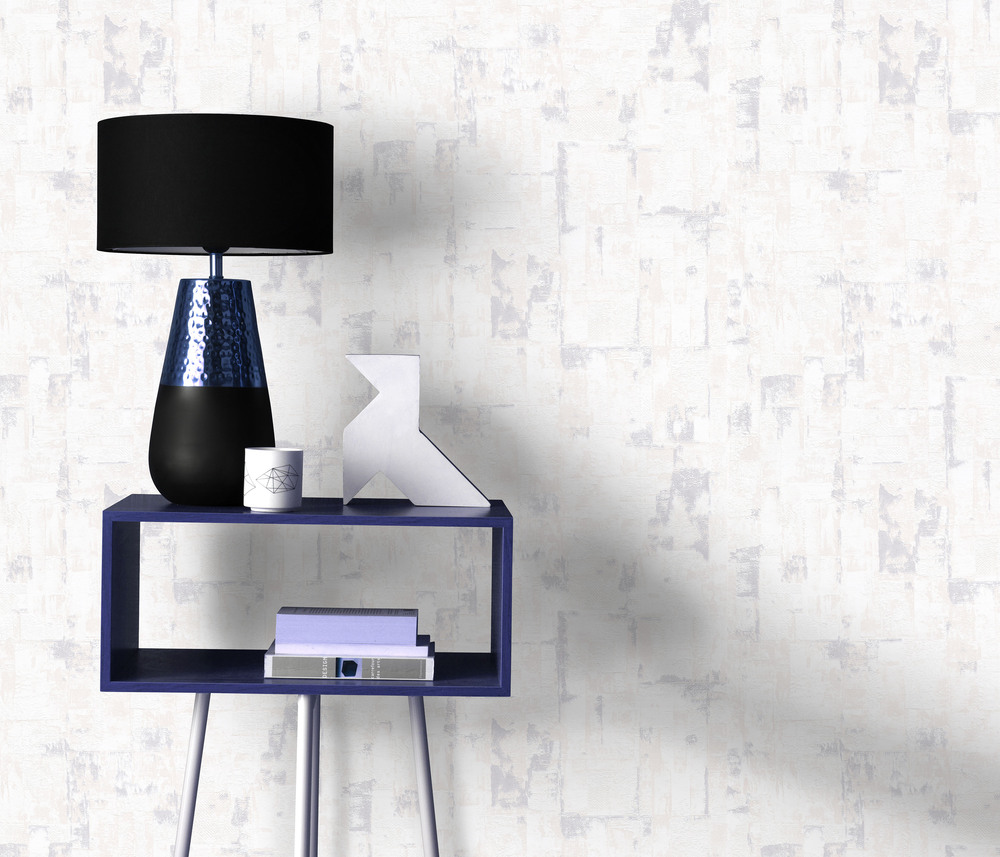 8037 - Vinyl Expansé sur Intissé Spatule Blanc Gris