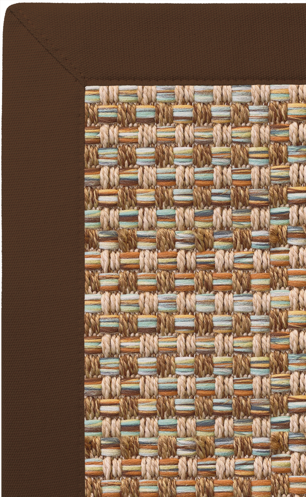 Tapis moquette tissé plat Mojokerto 4130 avec ganse en fibres naturelles