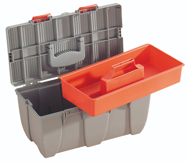 Caisse à outils en plastique robuste avec plateau amovible