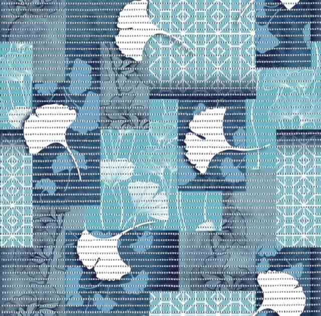 Mousse Flexy Imprimé Ginko Bleu 65 cm x 15 m