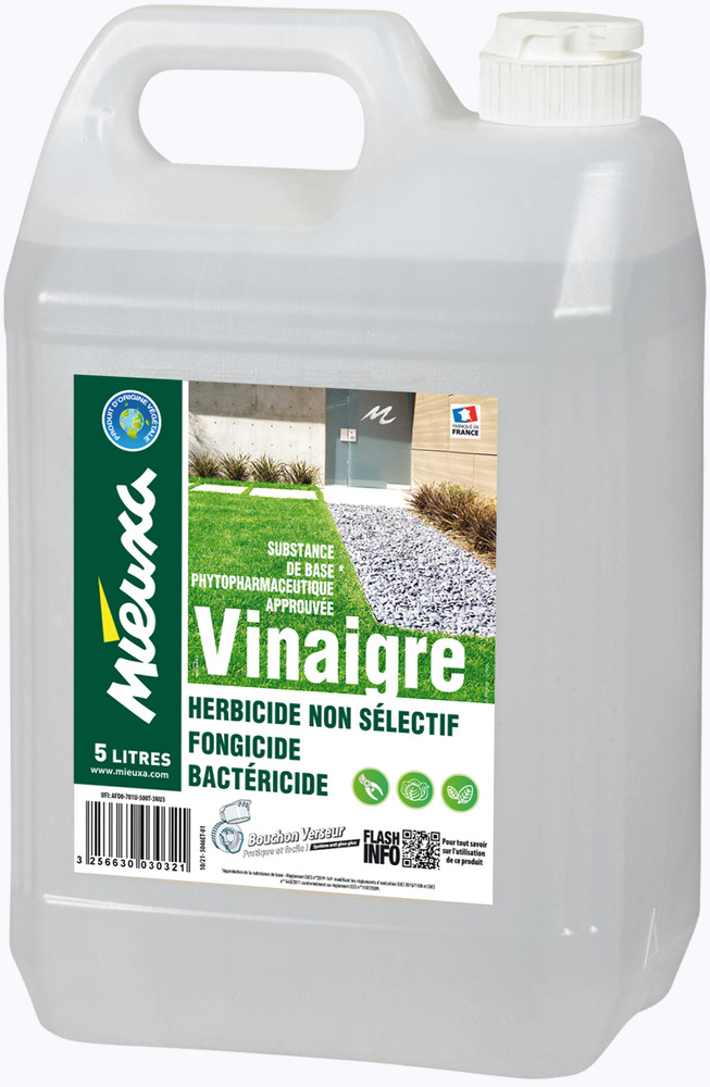 Vinaigre Désherbant Naturel 9.5° en bidon de 5L pour jardinage écologique