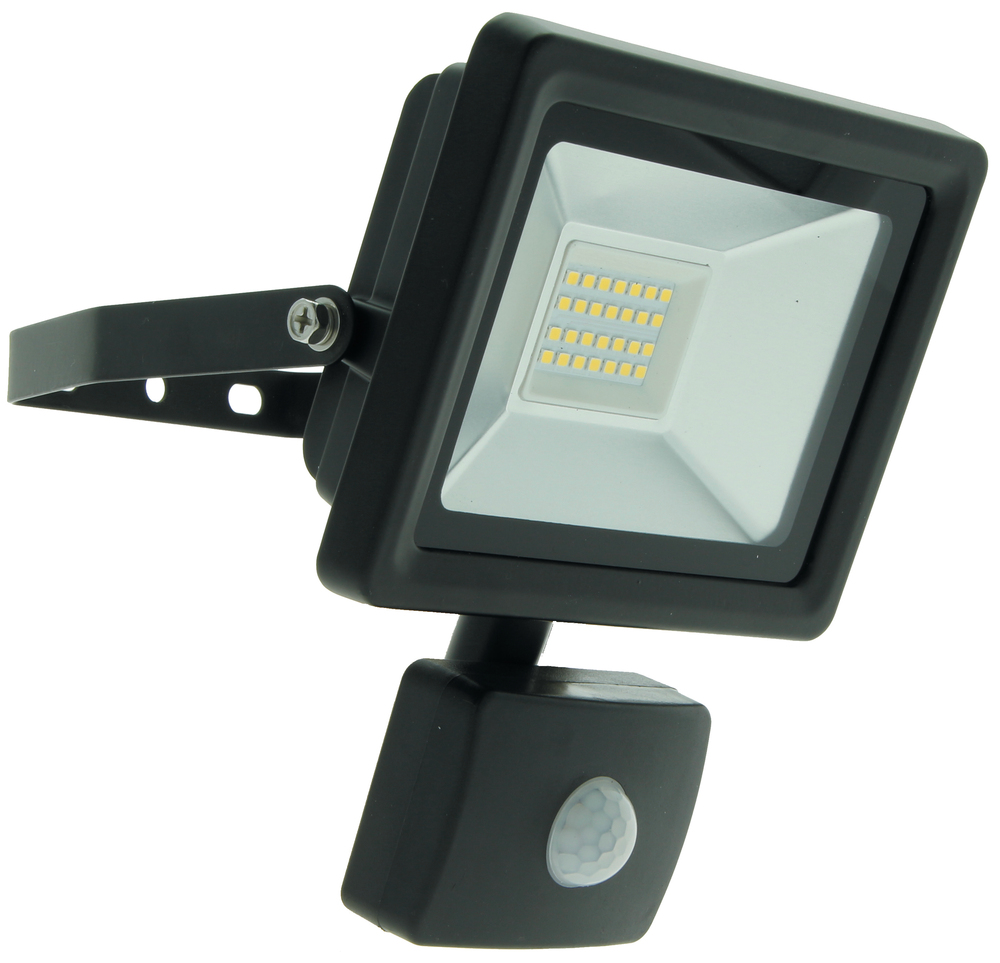 Projecteur LED Easy Connect 20W noir avec détecteur de mouvement intégré et support orientable