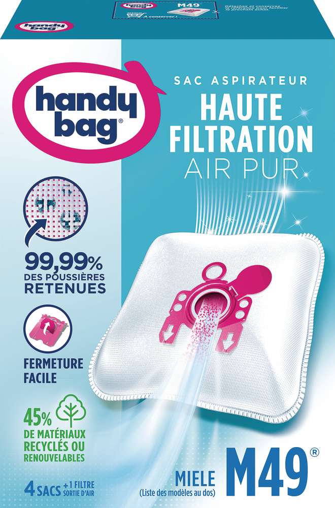Sac Aspirateur Handy Bag M49 pour une filtration efficace de la poussière et des allergènes