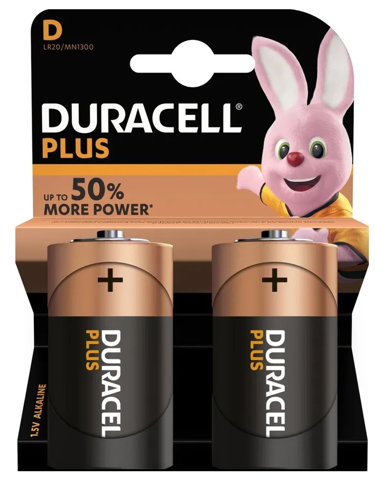 Piles Alcalines D Plus LR20 Blister de 2