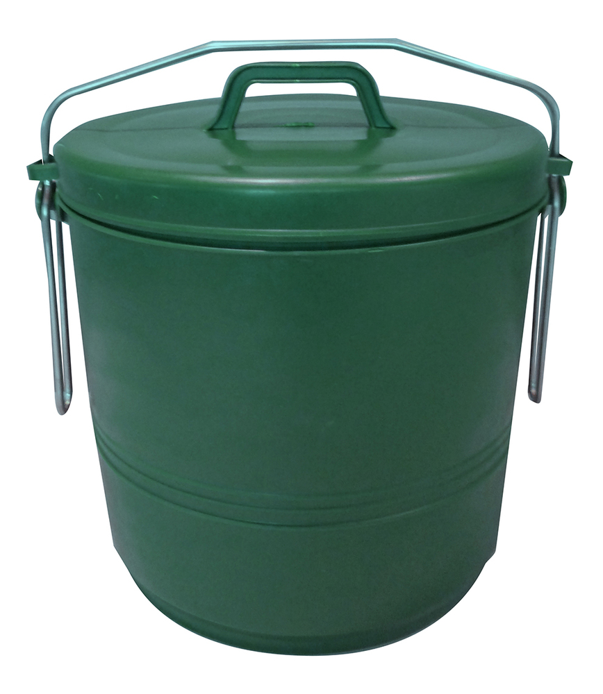 Poubelle à compost verte de 16 litres avec couvercle et poignée
