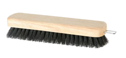 Brosse à habits en bois brut et soie noire de 18 cm pour l'entretien des vêtements délicats