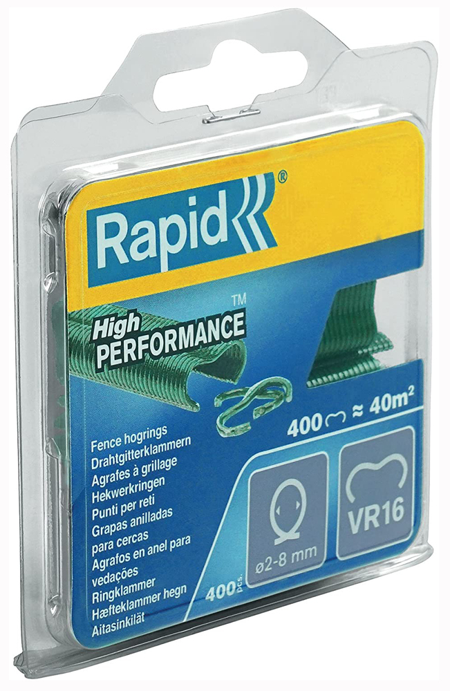 Agrafes à Grillage Plastifiées Vertes VR16 (x400)