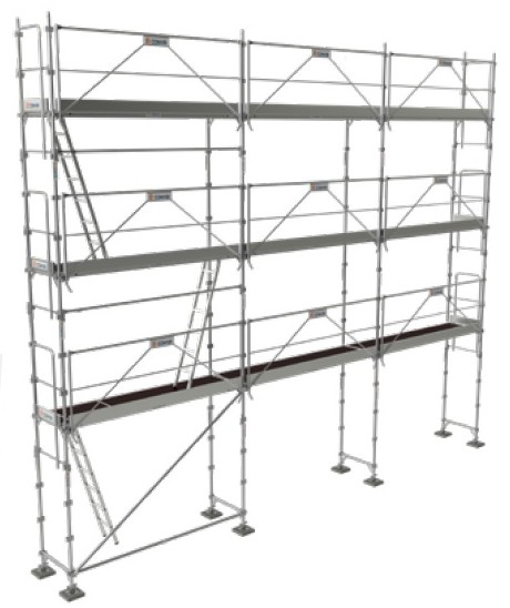 Echafaudage Façadier R200 Progress First 80m² Structure + Plancher Alu/Bois + Plinthes