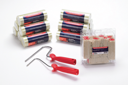 Lot de 24 manchons de rouleaux à peindre pour façades, robustes et à poils longs pour surfaces extérieures.