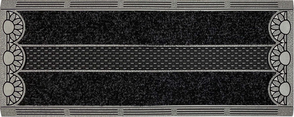 Tapis extérieur gratte-pieds Center Clean motif Fleurs 30 x 75 cm antidérapant