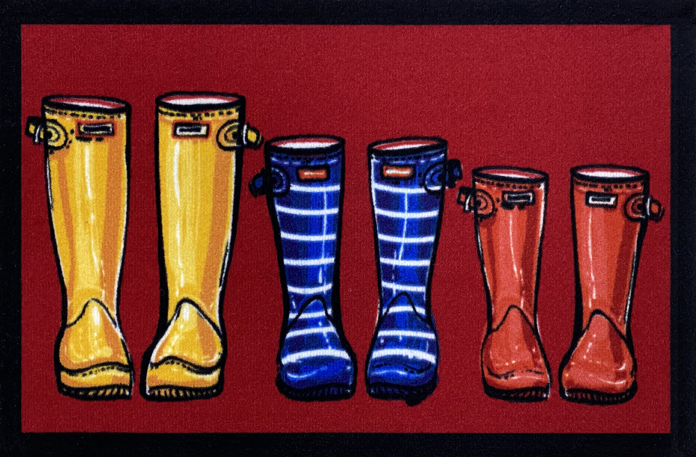 Tapis Entry Family Boots Red 40 x 60 cm