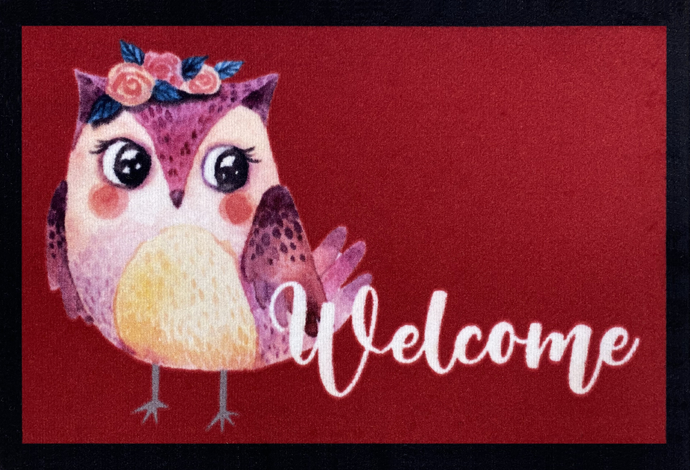 Tapis Entry Owl Girl Red 40x60cm