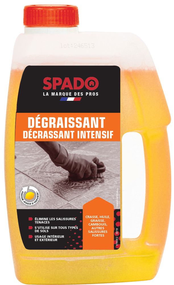Spado Pro Dégraissant Décrassant Sols Intensif 1L, nettoyant puissant pour sols durs
