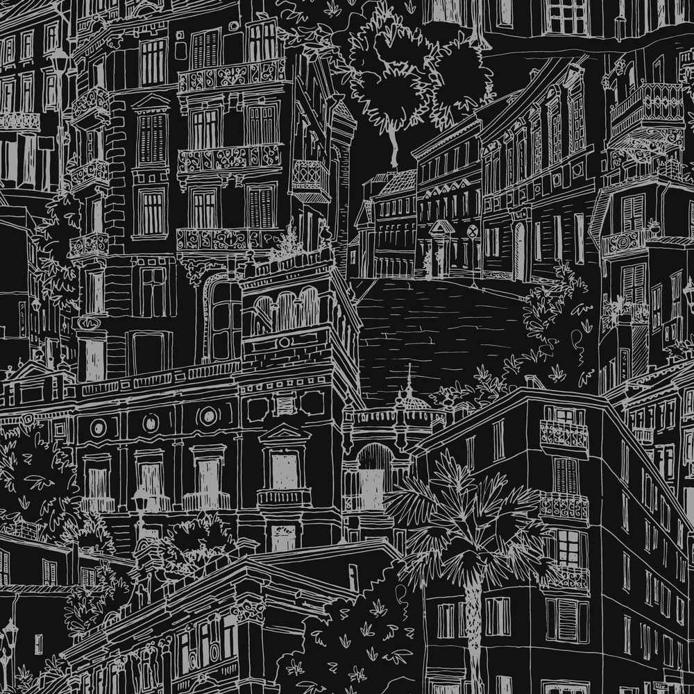 M55819 Vinyl Grainé sur Intissé Montmartre Noir/Argent