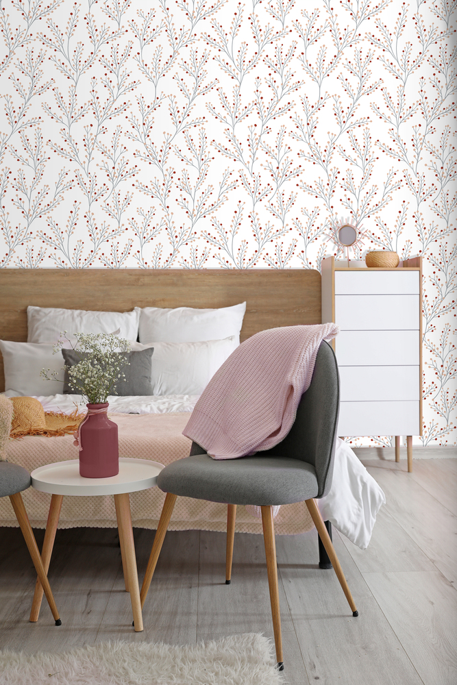 M57407 Expansé sur Intissé Feuille Fond Blanc