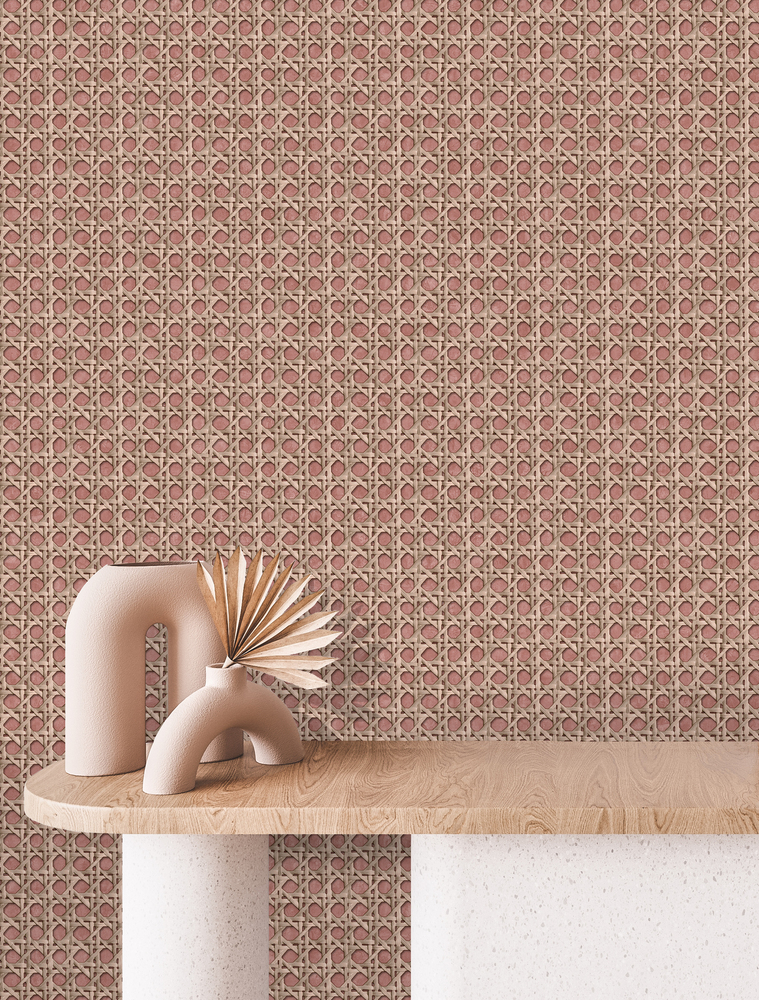 M61405 Vinyle Grainé sur Intissé Canage Fond Terracotta