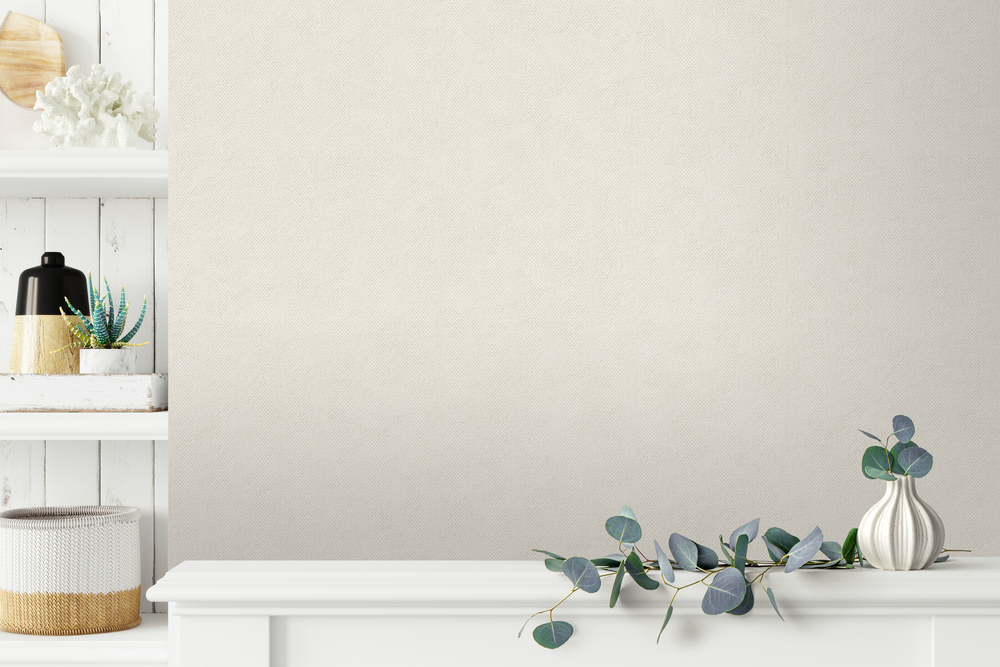 A58227 Papier Peint Vinyle Grainé sur Intissé Toile Écru