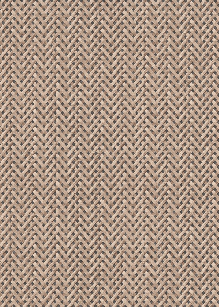 Papier peint vinyle grainé sur intissé beige motif rotin, aspect naturel