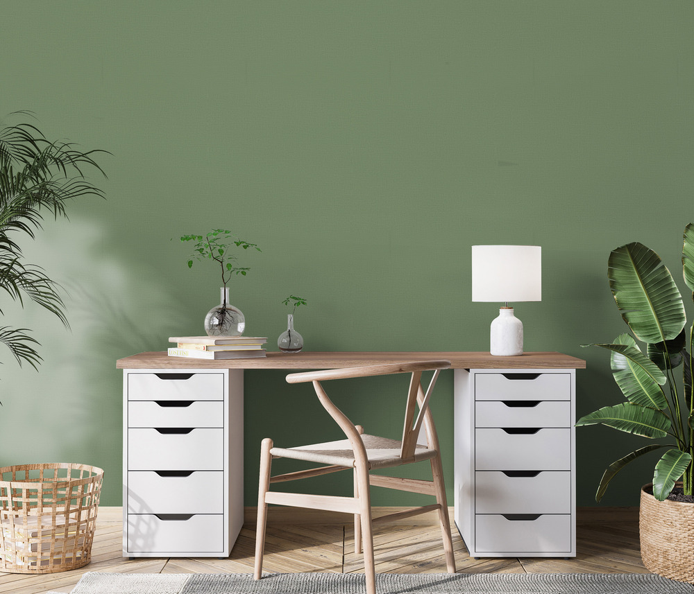 10262-07 Vinyl Grainé sur Intissé Uni Casual Vert