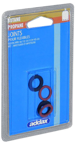 Joints pour Flexibles Butane/Propane 2Noirs+2Rouges en Blister