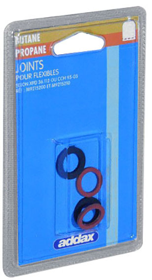 Joints Pour Flexibles Butane/Propane 2 Noirs + 2 Rouges en Blister