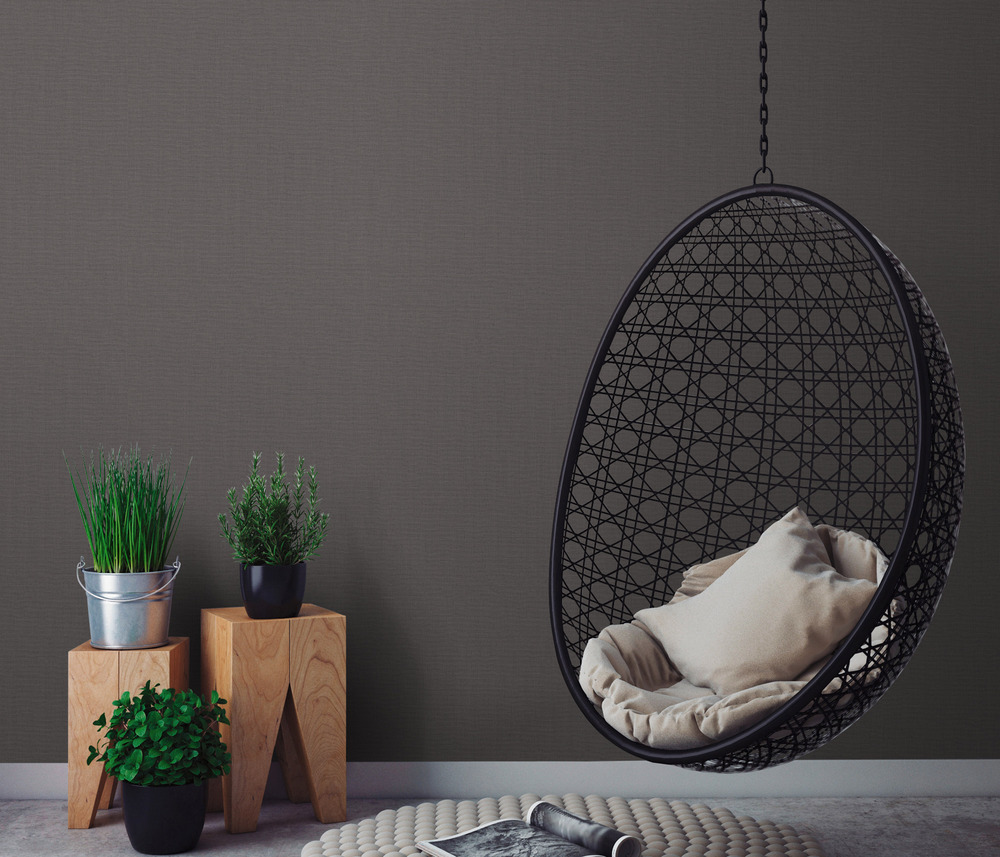 10262-10 Papier Peint Vinyle Grainé sur Intissé Uni Casual Anthracite