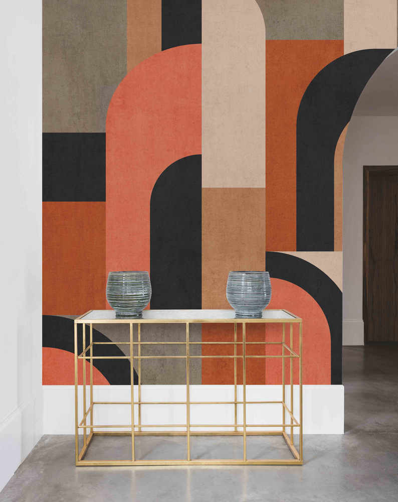 Papier peint panoramique A51901 Modernism Shapes Rouge 3 Lès 159 x 280 cm