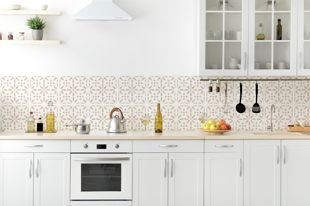 Dalles Murales Adhésives Wall Tiles Effet Carrelage Vintage Fleur 30.5 x 30.5 cm Boite de 6