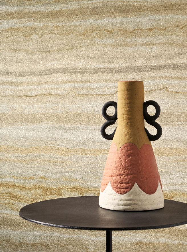 Nuancier Papiers peints Minérals Collection présentant des échantillons de textures et motifs minéraux pour le bâtiment.