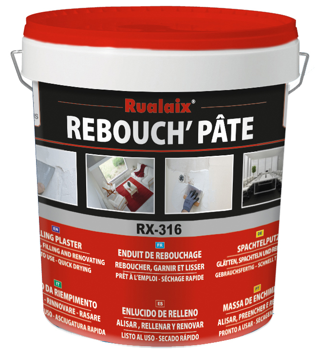 Enduit de rebouchage Rualaix RX-316 Rebouch’ Pâte 3.5 kg pour murs intérieurs