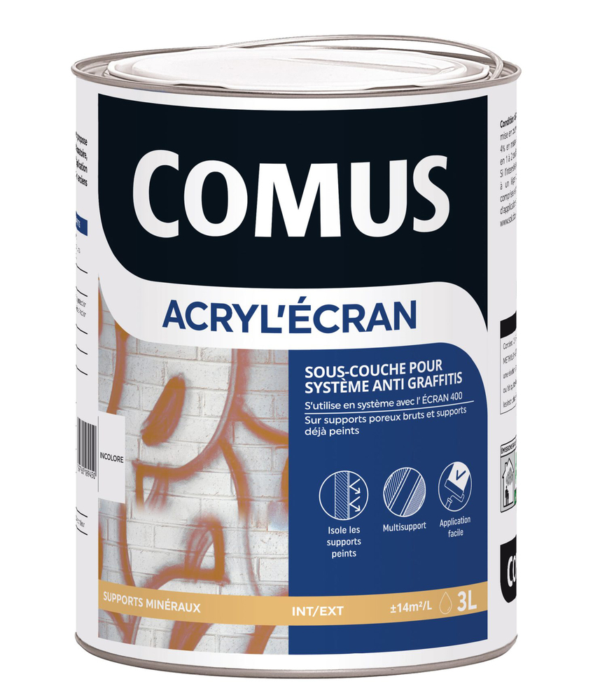 Acryl'écran Sous-Couche Anti-Graffitis Incolore 3L