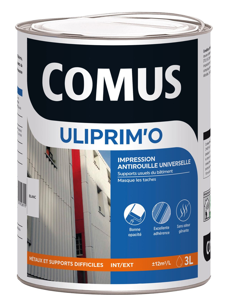 Primaire d'accrochage Uliprim'O pour bâtiment, pot de 5 litres, améliore l'adhérence des peintures