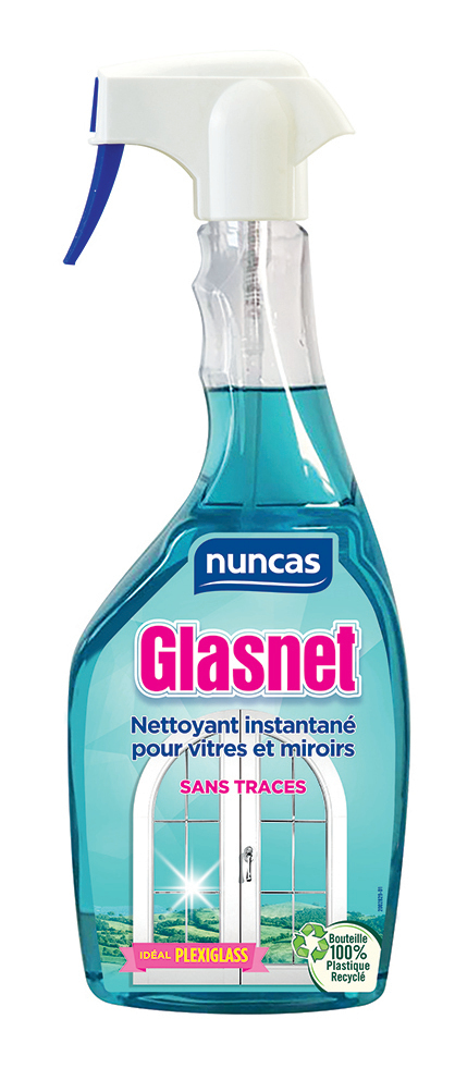 Nettoyant vitres et miroirs Glasnet vaporisateur 750 ml, pour une brillance sans traces.