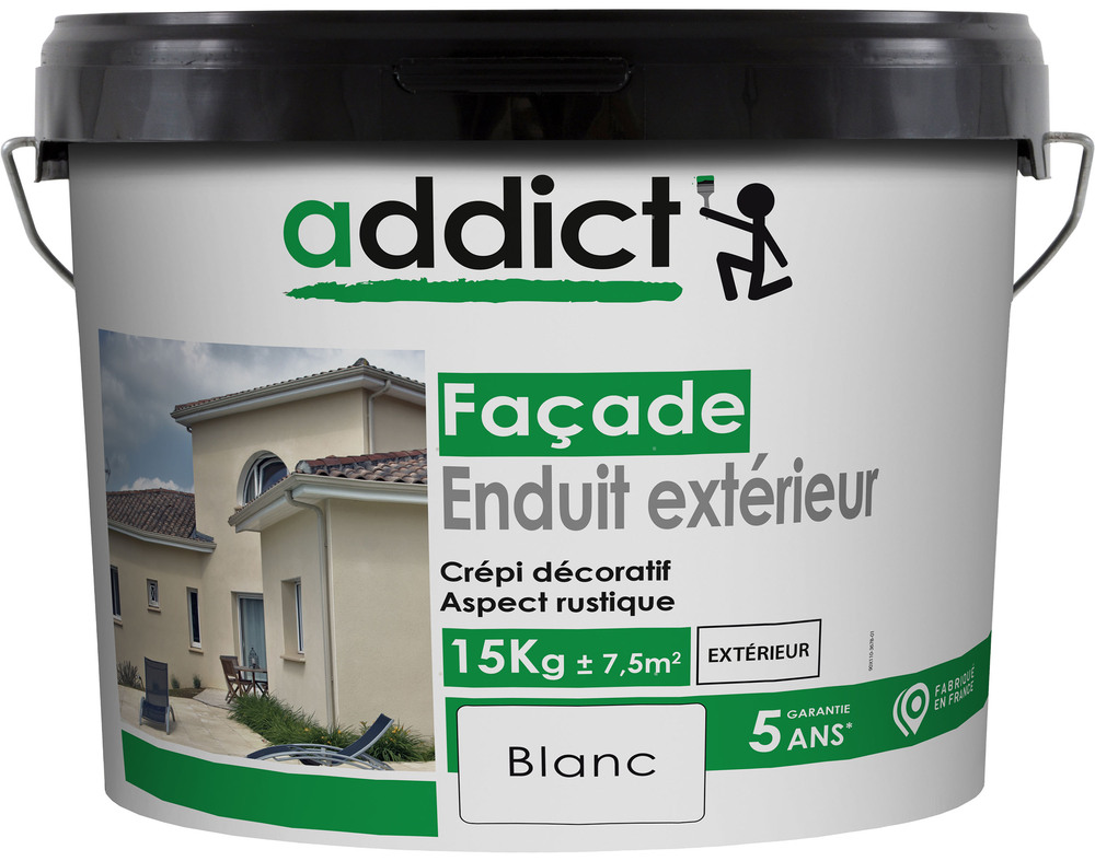 Enduit Extérieur Aspect Crépi Blanc 15 kg