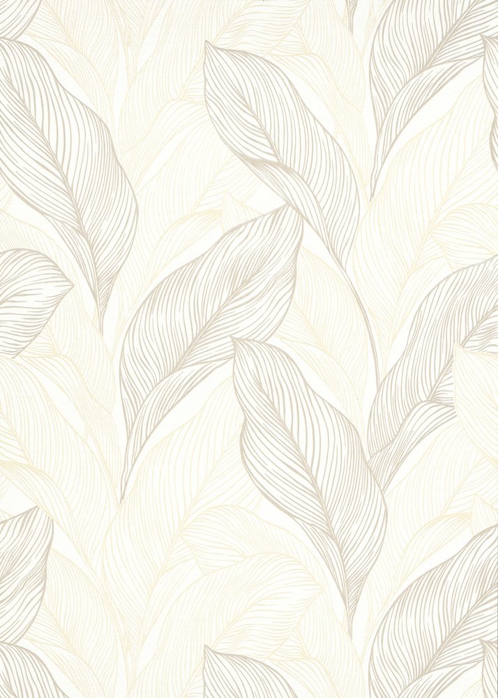 10282-02 Papier Peint Expansé sur Intissé Grandes Feuilles Taupes