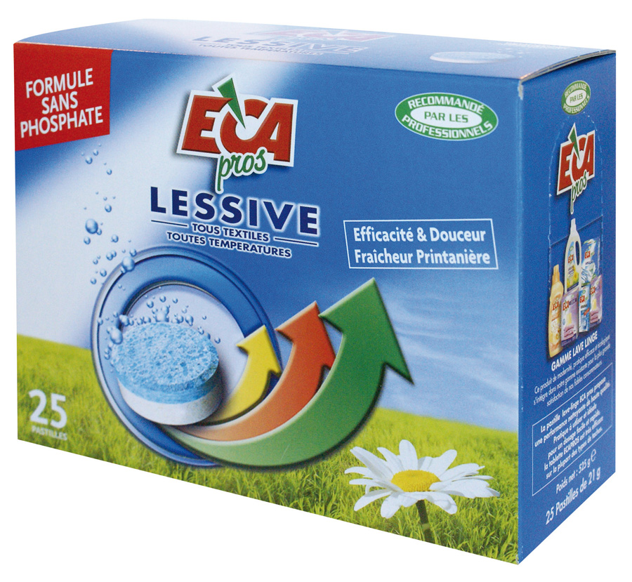 Lessive Lave-Linge Tous Textiles en Tablettes, pack pour un nettoyage efficace et pratique.