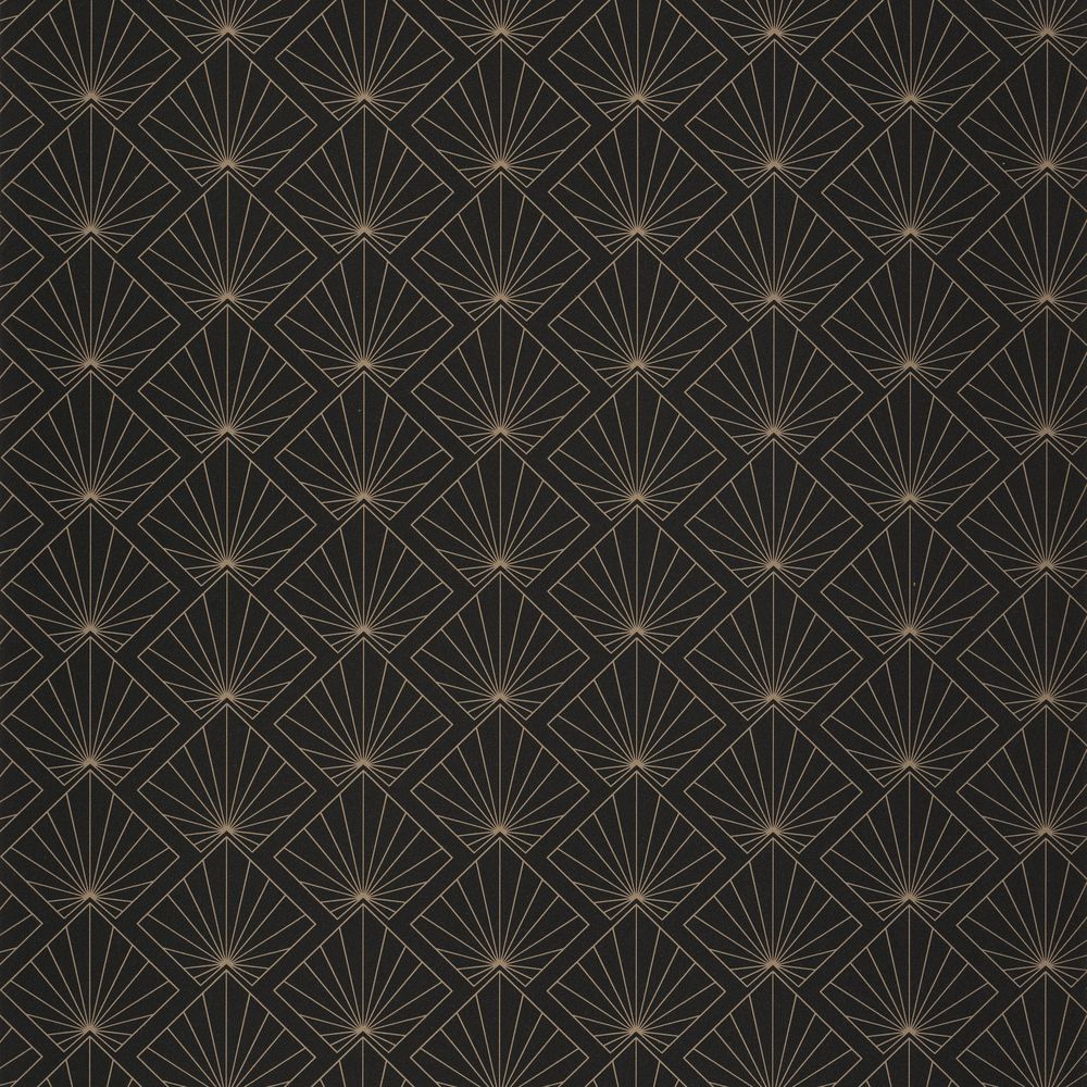 10123 2099 Papier Peint Vinyle sur Intissé Géométrique Sunrise Noir Or