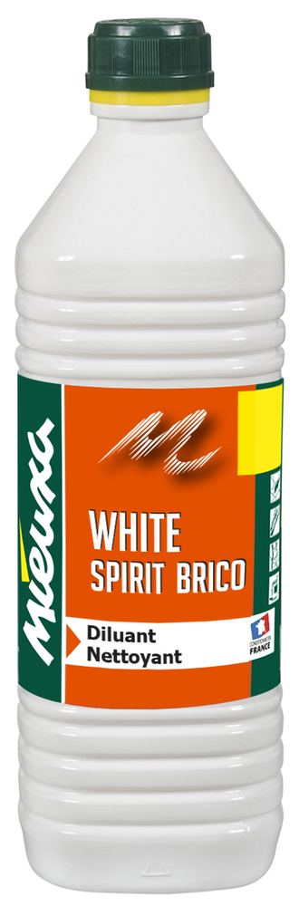 Bidon de White Spirit Brico 1L, solvant pour diluer les peintures et nettoyer le matériel