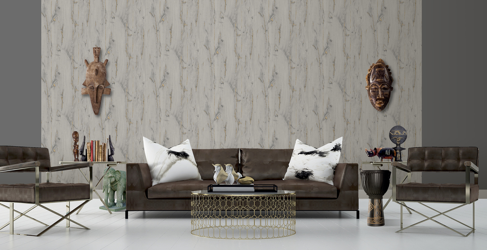 L86007 Papier Peint Vinyle Grainé sur Intissé Bois Effet Brulé