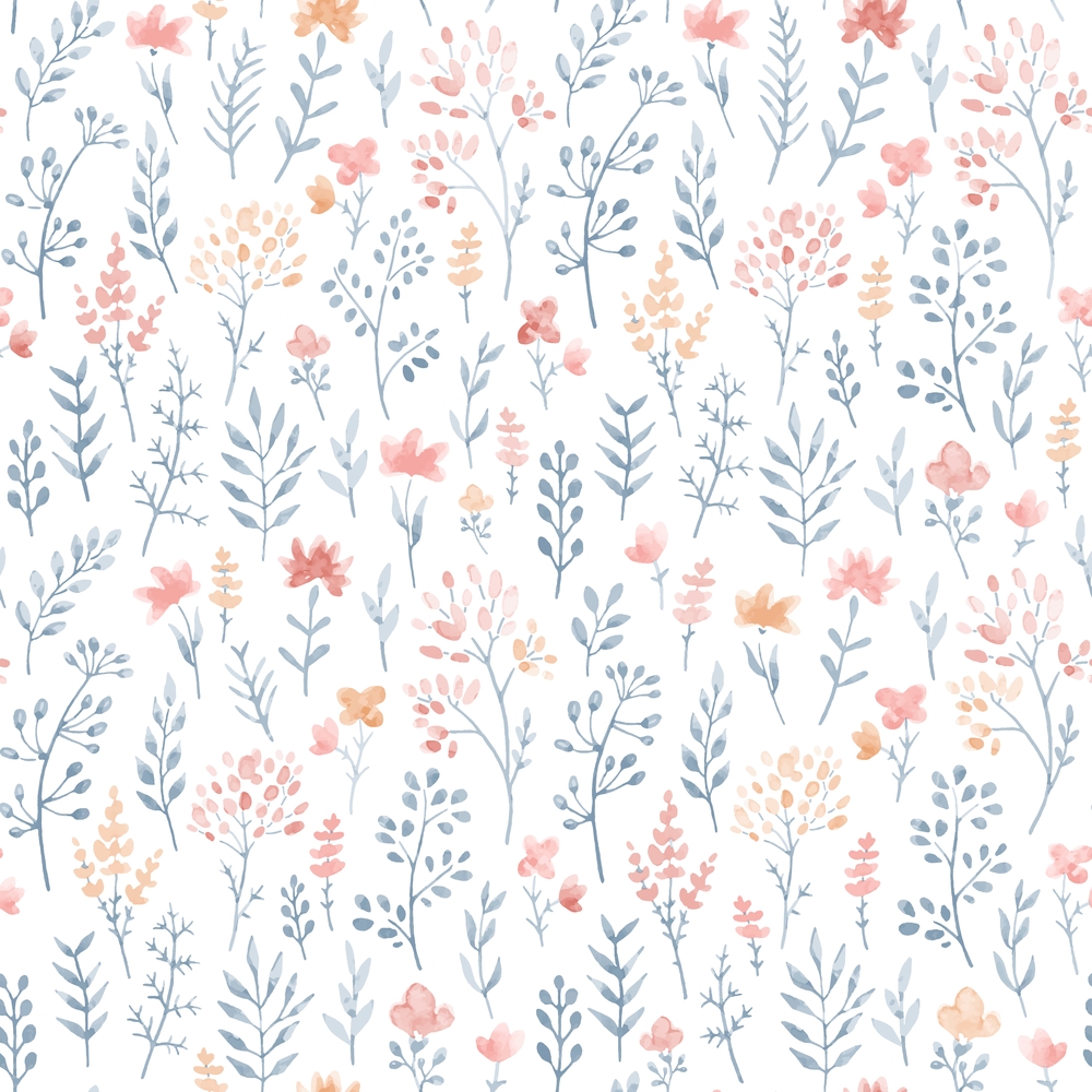 M62001 Papier Peint sur Intissé Papetier Fleurettes Bleu