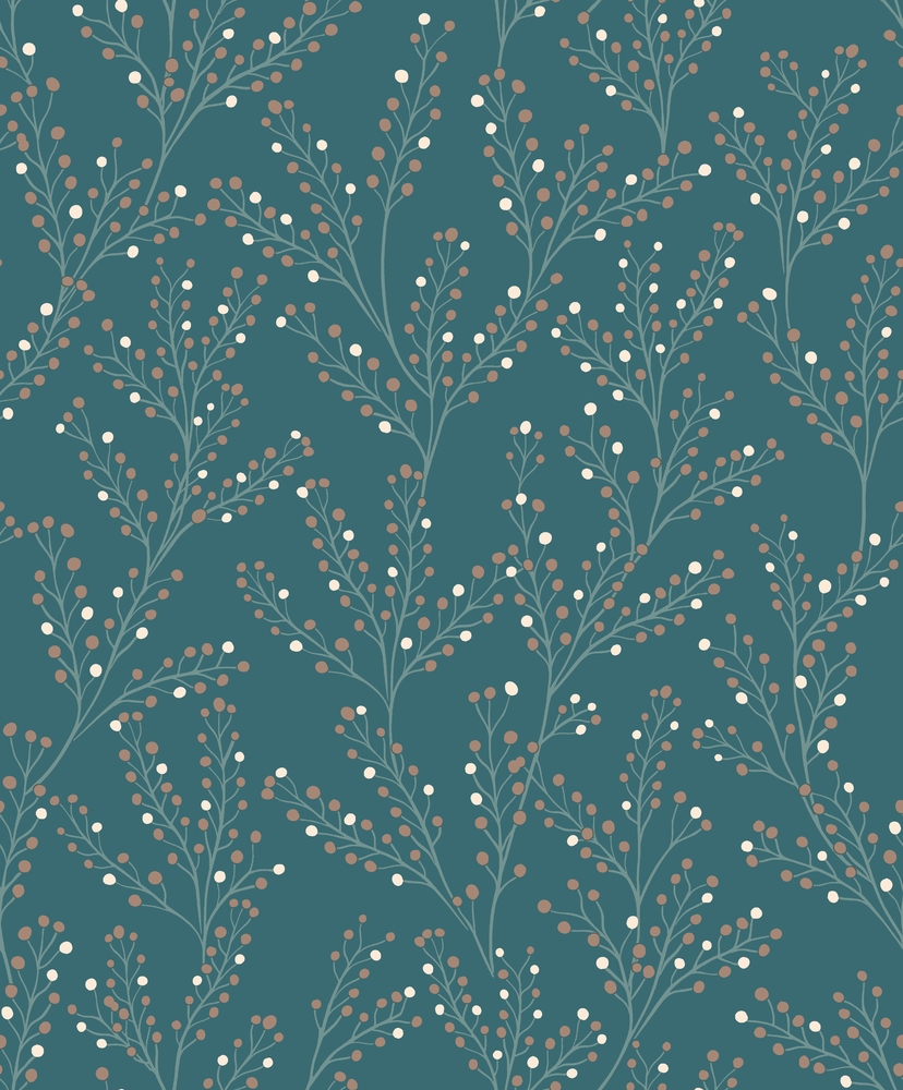 M57404 Papier Peint  Expansé sur Intissé Branchage Scandinave Vert