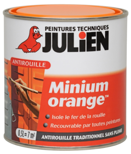 Minium Orange - Primaire Antirouille 0.5L